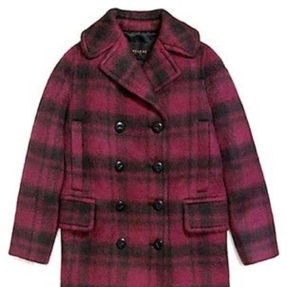 Coach Plaid Peacoat  NWT Size M